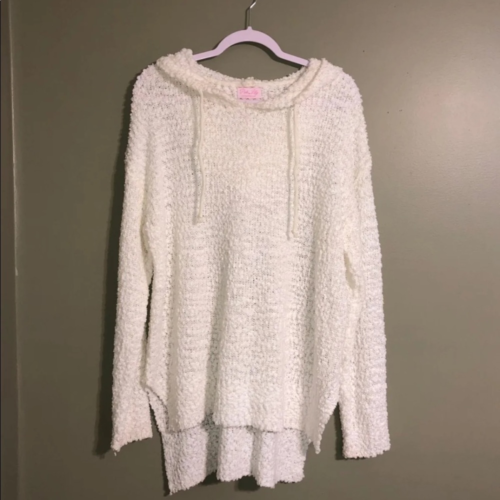 white popcorn hoodie